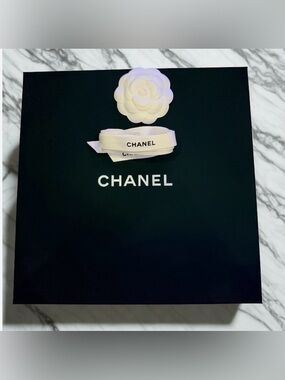 CHANEL Large Signature Gift Box, Camellia + Ribbon, Collector Packaging